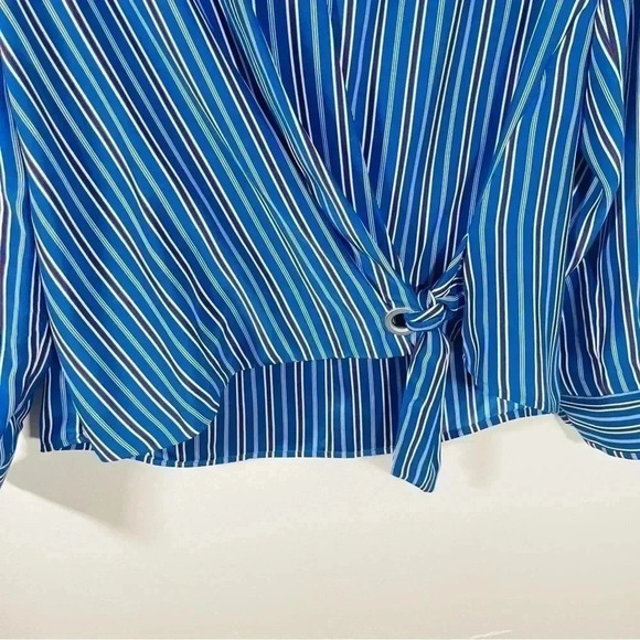 Rag & Bone Felix Pinstripe Silk Tied Blouse Small - Picture 7 of 9